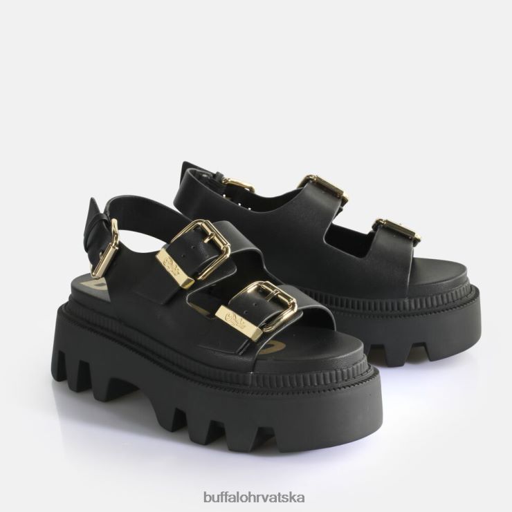 crno Buffalo sandale flora na platformu veganske |sandale TDD6T106